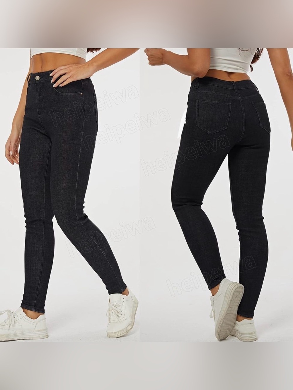 Women's Fleece Lined High Waist Black Skinny Jeans XXL | NWT